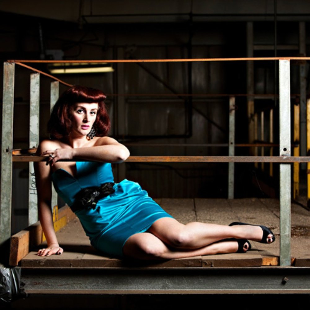 Bebe Retro 50's style blue dress